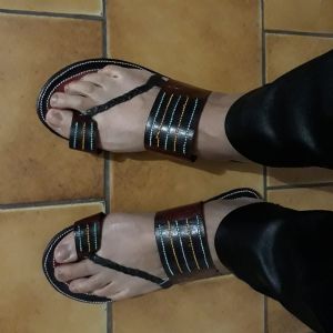 Sandale en cuir, TOUAREG tressé